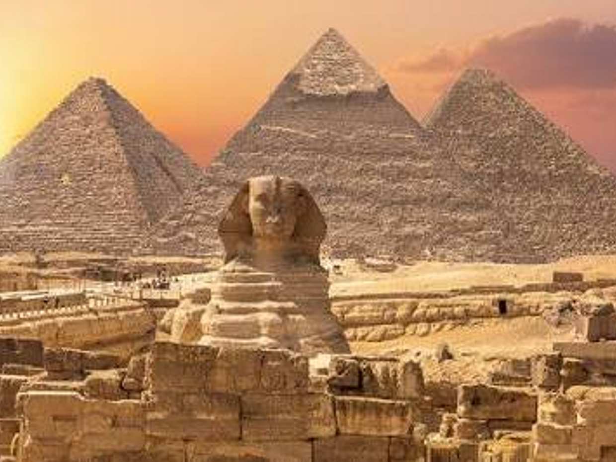 A Day Trip with a Professional Tour and Archaeology Guide to Visit the Giza Pyramids, the Sphinx, Saqqara, and Memphis in Egypt, Cairo.
