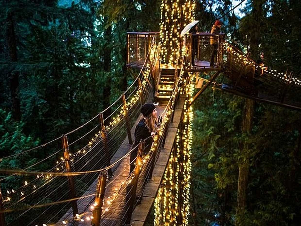 Vancouver Capilano Canyon light and peak of Christmas in Grouse mountain, photo 3