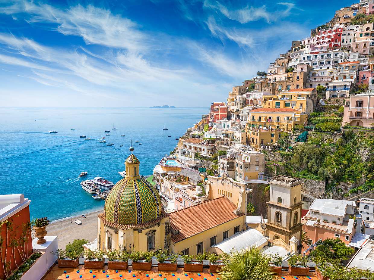 Sorrentoküste, Positano, Amalfi und Bucht von Jeranto Hybrid-Bootstour in Italien
