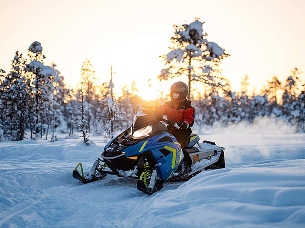Family Snowmobile Safari with Kids’ Mini-Snowmobiles & Campfire, Levi