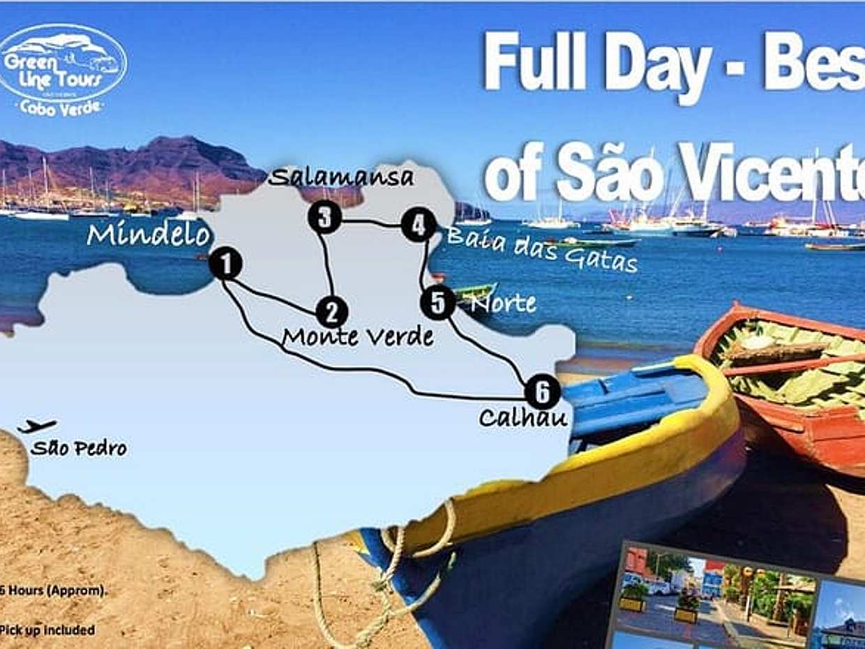 "Excursion d'une journée complète sur l'île, les points forts de São Vicente, Cap Vert"