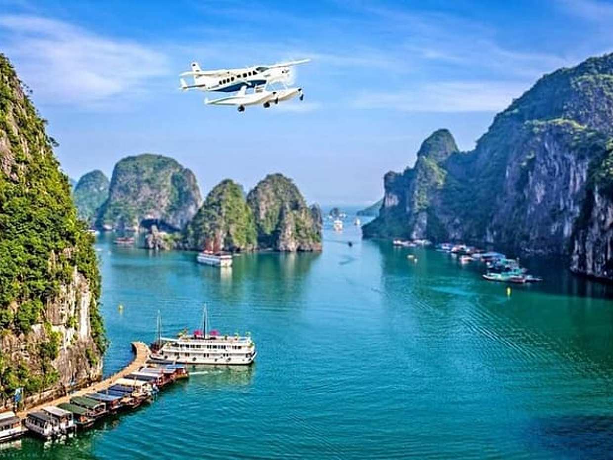 Halong Bay Sightseeing With Seaplane -A Great View of UNESCO World Heritage Site, Vietnam
