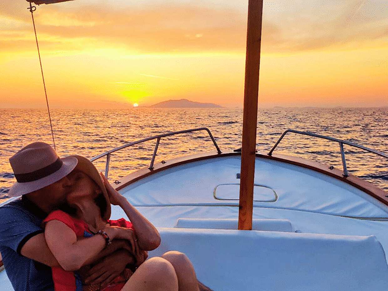 Sonnenuntergang an Bord in Italien, Marina Grande