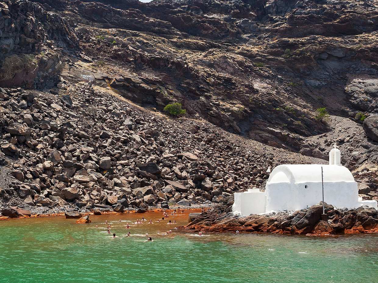 Santorini Classic Sunset Catamaran Cruise with BBQ, Drinks & Transfers in Greece, photo 5