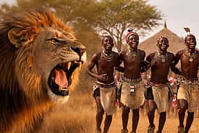 Photo 1 Lion Safari and Cultural Village Experience from Johannesburg