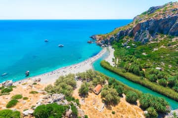 From Heraklion: Full-day Tour to Preveli Palm Beach, Damnioni Beach & Rethymno Town