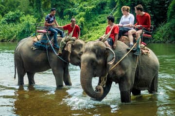 Bangkok - Kanchanaburi: River Kwai with Elephant Riding and Bamboo Rafting