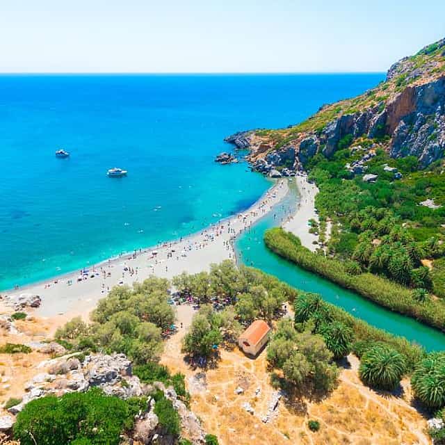 From Heraklion: Full-day Tour to Preveli Palm Beach, Damnioni Beach & Rethymno Town