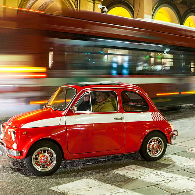 Passeio Noturno em Roma em um Fiat 500 Clássico