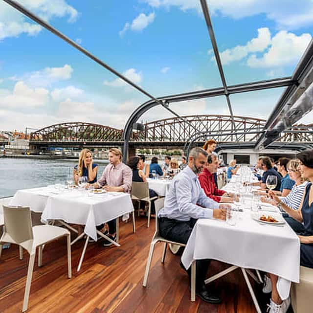 Lunch cruise on a glass boat