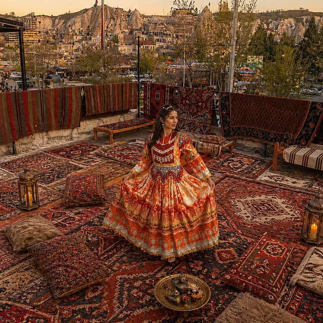 Photo Session Cappadocia Rug Terrace - Open Terrace in Goreme - Turkish Rugs