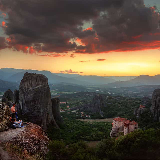 Majestic Sunset on Meteora Rocks Tour