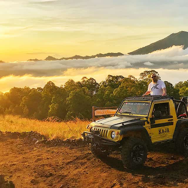 Explore Mount Batur Sunrise and Black Lava with  Private 4WD Jeep Adventure