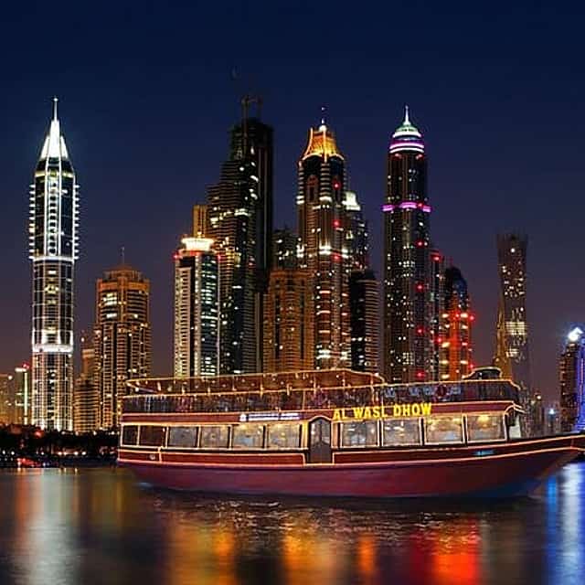 Dubai Dhow Cruise Dinner with Stunning Views of Marina
