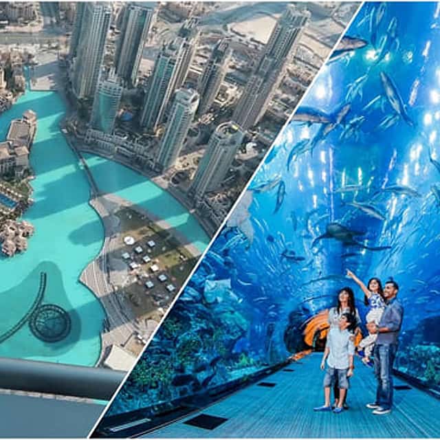 Dubai Burj Khalifa with Underwater zoo