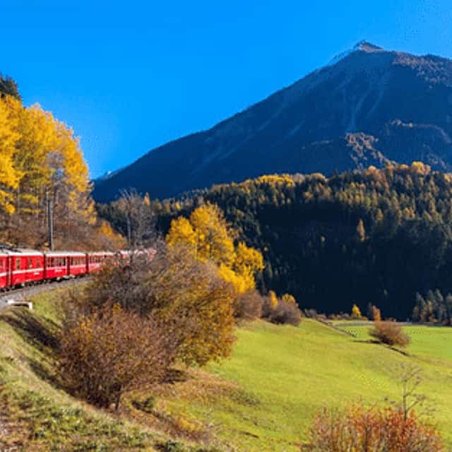 Bernina Red Train and St Moritz full day tour from Milan