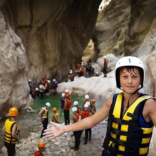Canyoning and Rafting Adventure incl. Lunch from Side