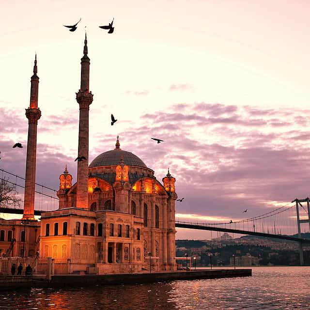 Bosporus-Sonnenuntergangs-Kreuzfahrt mit einem Live-Guide auf einer Luxusyacht