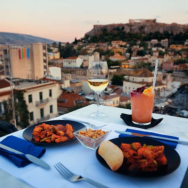 Greek Cooking Class in Athens Including Rooftop Dinner with Acropolis View