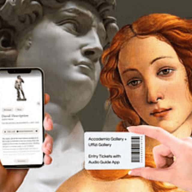 Florence: Uffizi H 11 & Accademia H 16.30 Timed Tickets with Multilingual Audio App