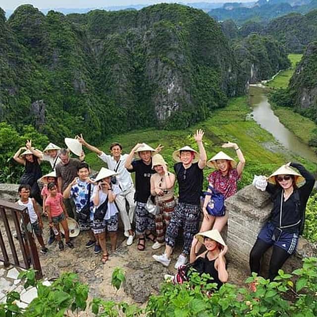 From Hanoi: Hoa Lu, Tam Coc, Mua Caves, Limousine, Buffet, Biking