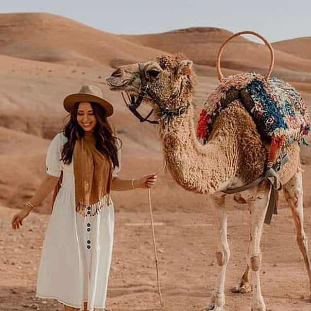 Agafay desert sunset camel ride Tour from Marrakech