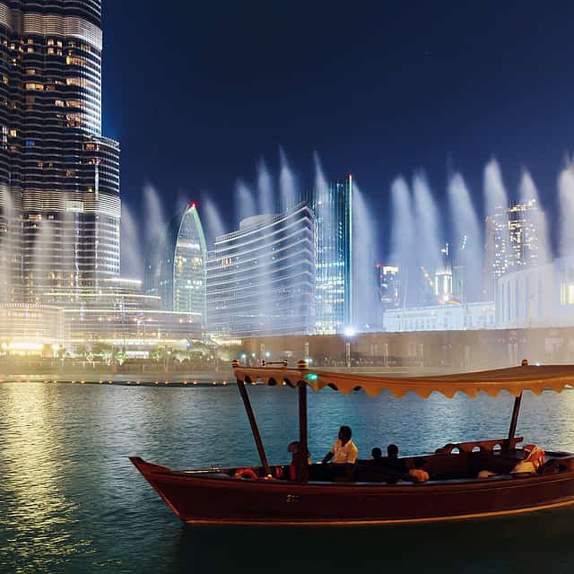 Dubai Mall Shopping, Burj Khalifa 148th floor & Musical Fountain Show with Lake Ride with private transfers