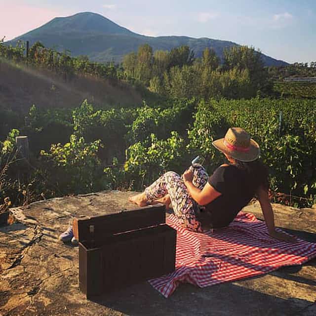 Dinner in the Vineyard at Sunset on the slopes of Vesuvius