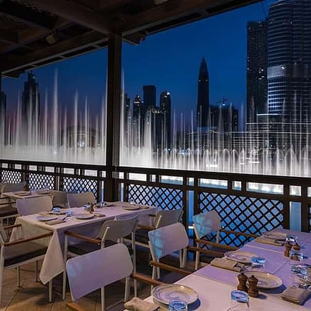 Outdoor Terrace Dining in Modern Downtown Dubai