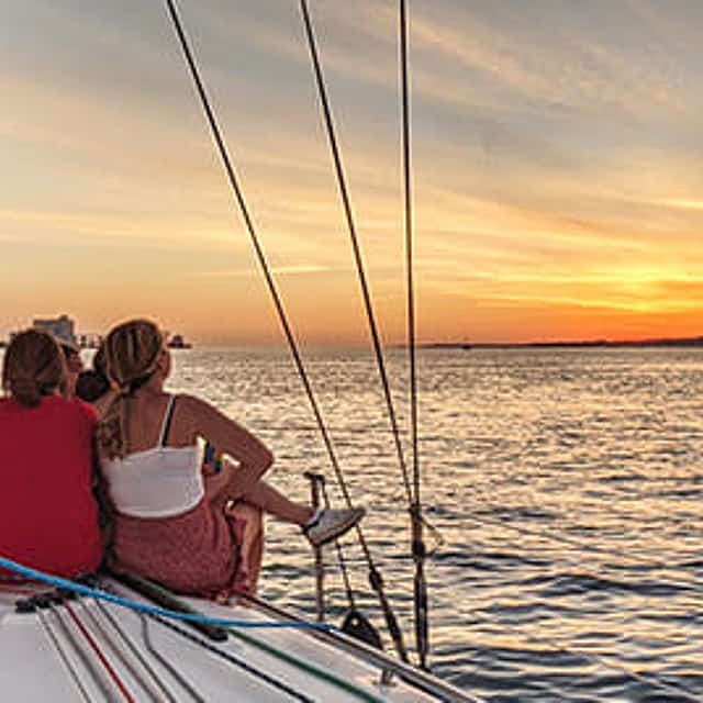 Lisbon Private Sunset Sailing Cruise - 2h Private Tour, with a Drink Included