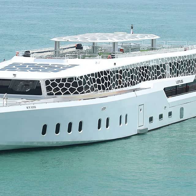 Dubai Lotus Mega Yacht Dinner Cruise with Private Transfers