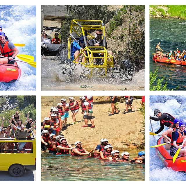 5 in 1 : Rafting, Buggy Safari, Zipline, Cabrio Safari, Canyoning from Alanya