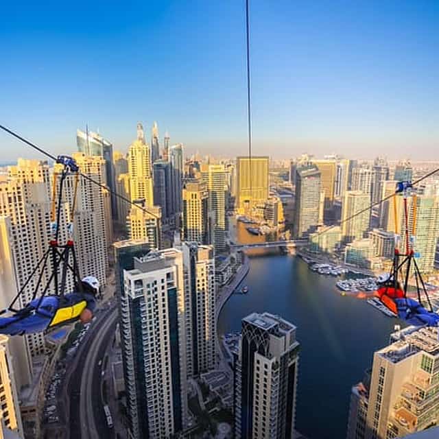 Zipline Ervaring in Dubai Marina met Privé Transfers