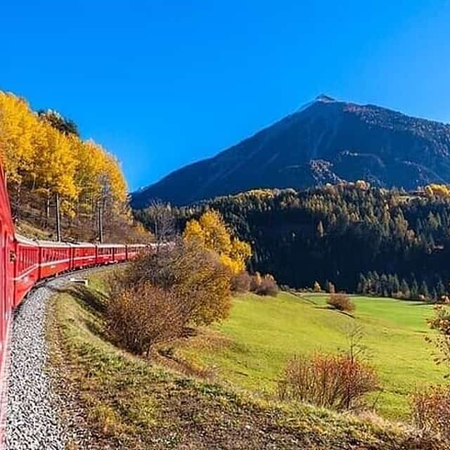 Full Day Tour in Bernina Red Train and St Moritz from Milan