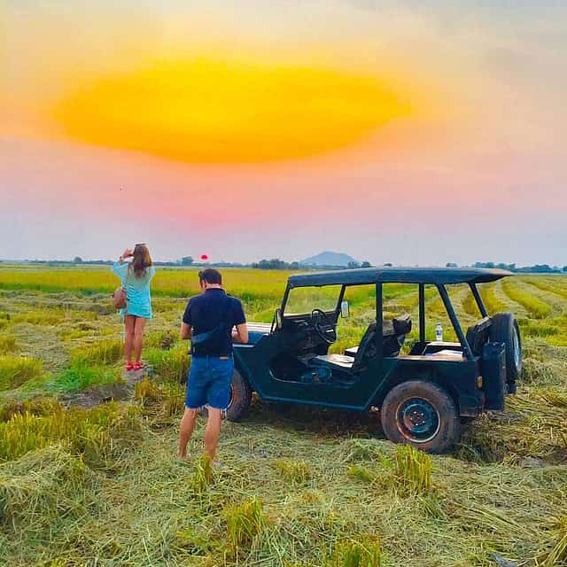 Sunset Drink in the Countryside by Jeep