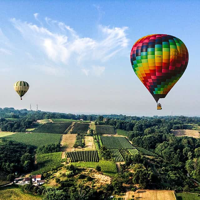 Vuelo privado en globo aerostático en Magliano Sabina, cerca de Roma.
