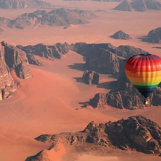 Hot Air Balloon over Wadi Rum Desert with 1 Night Accommodation in the Camp