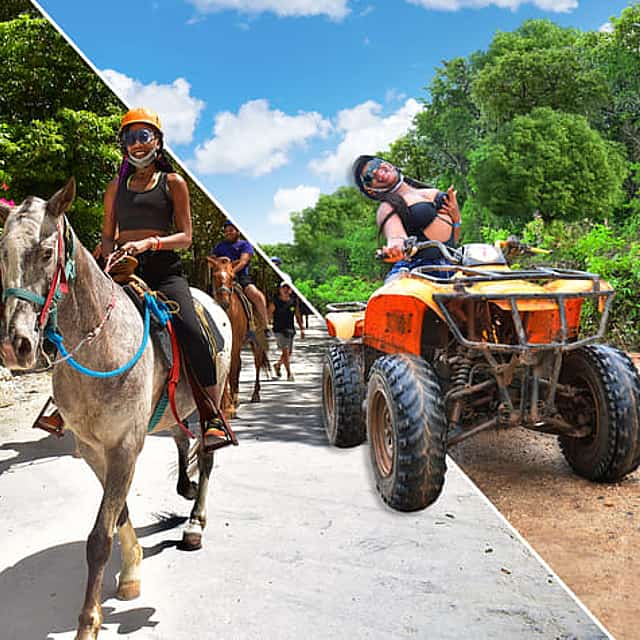 Horseback Riding & ATV Jungle Adventure with Zipline, Cenote & Tequila Tasting