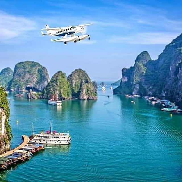 Halong Bay Sightseeing With Seaplane -A Great View of UNESCO World Heritage Site