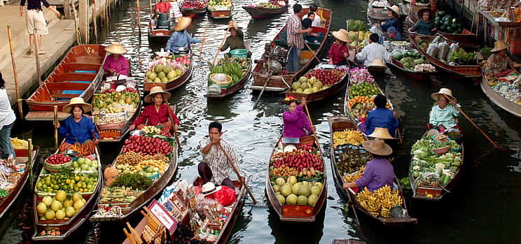 Photo 1 Floating and Railway Market, Coconut and Salt Farm from Bangkok (Group Tour)