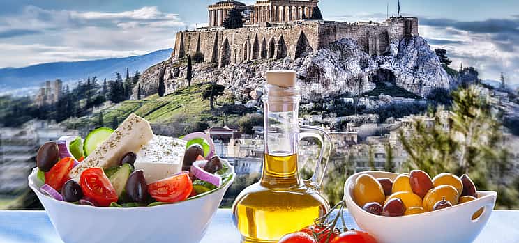Foto 1 Visita guiada a pie en grupo reducido con degustación de productos gastronómicos de Atenas