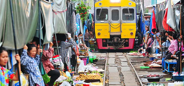 Photo 1 Floating and Railway Market, Coconut and Salt Farm from Bangkok (Private Tour)