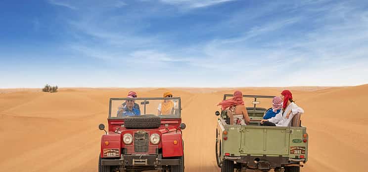 Photo 1 Dubai Overnight Heritage Desert Safari in a Camel or Vintage Land Rover