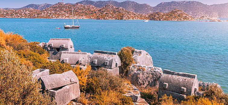 Photo 1 The Sunken Island of Kekova, the Ancient City and the Church of St. Nicholas from Side